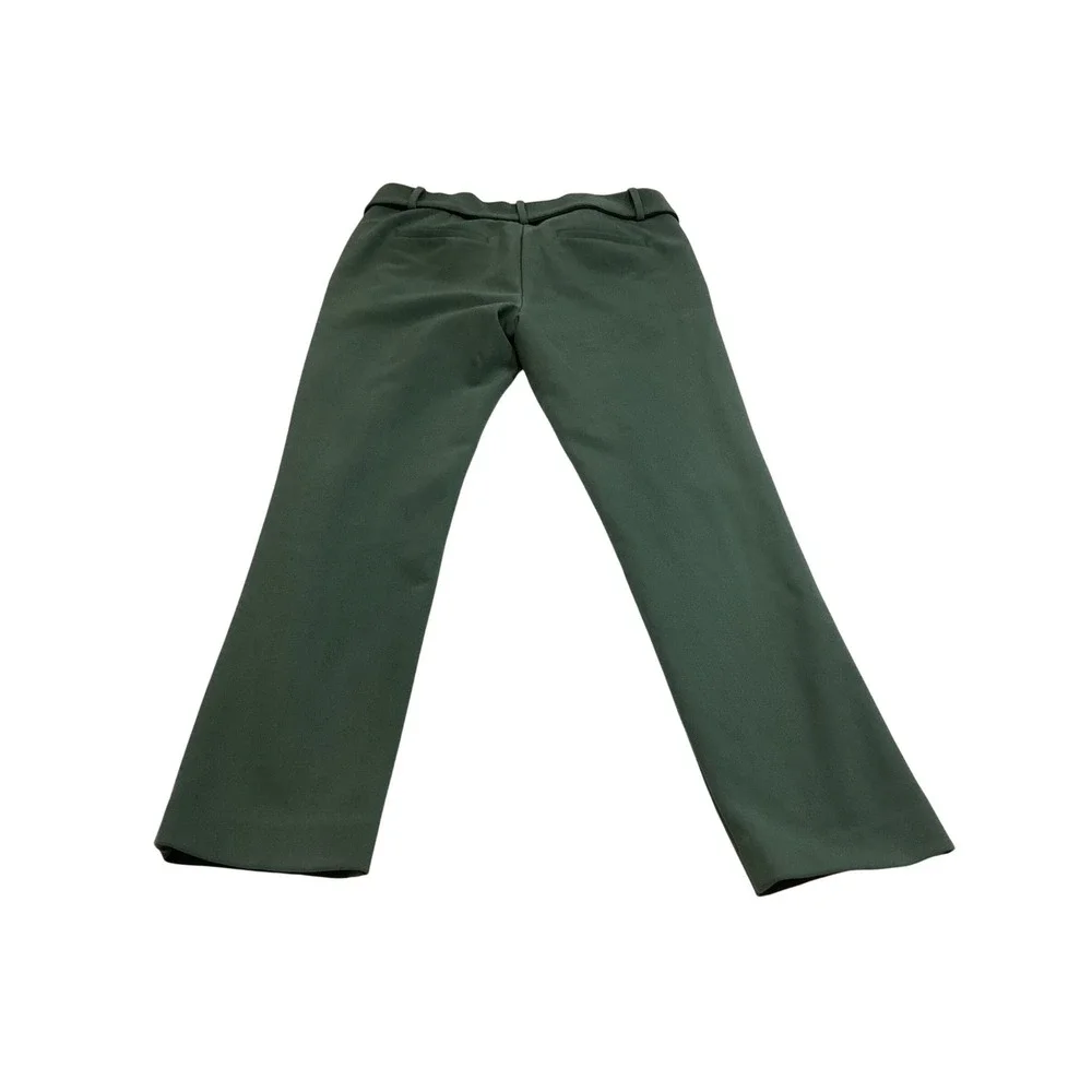 Loft Womens Size 2 Green High Rise Wide Leg Tie Waist Pleated Crop Pants - Picture 2 of 6